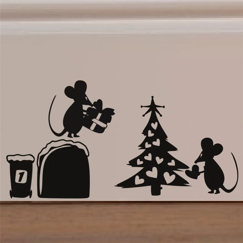 Funny 3d Mouse Hole Wall Stickers For Kitchen Bedroom Baseboard Decoration Home Decals Cartoon Rat Animals Wall Vinyl Mural Art