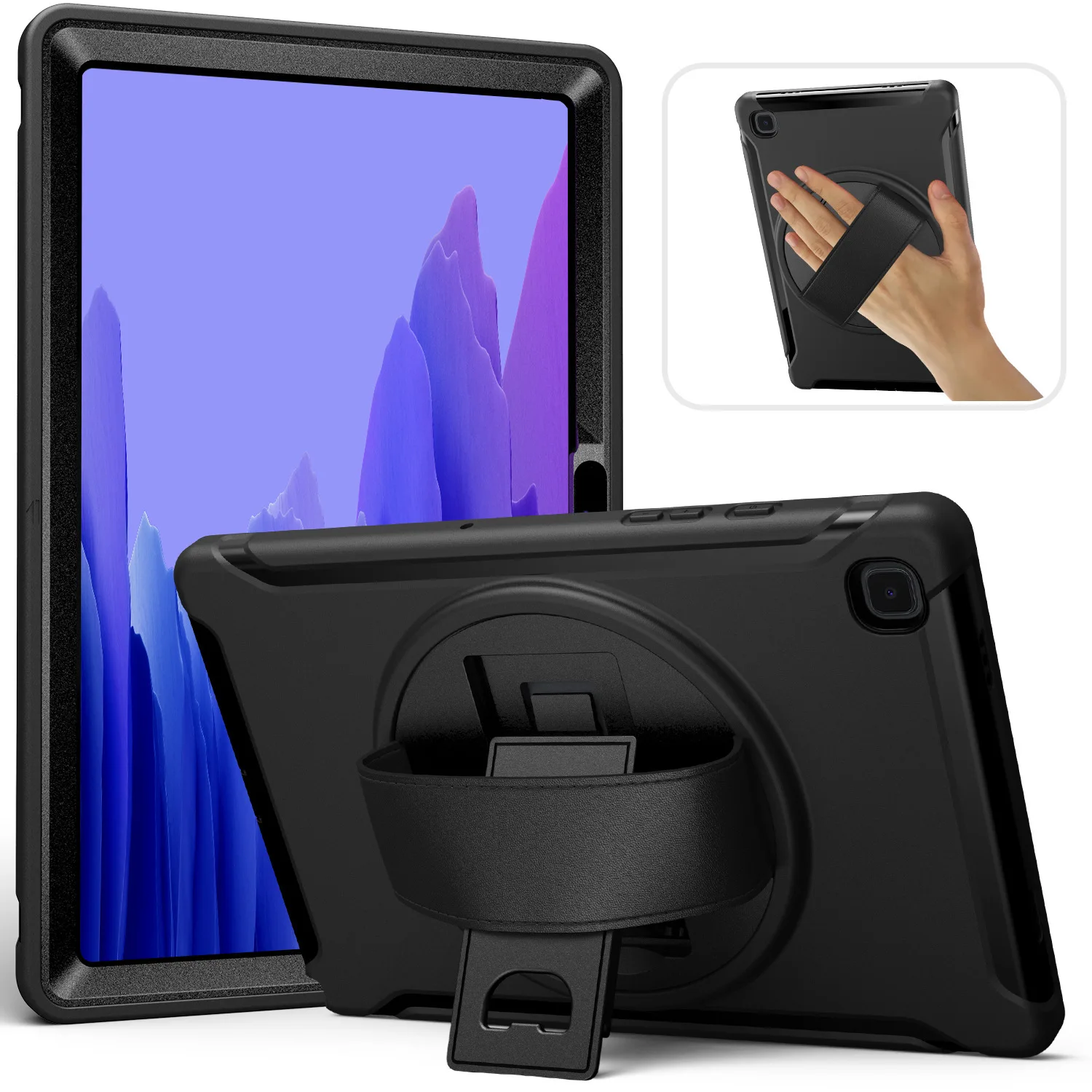 Case for Samsung Galaxy Tab A 10.1 A7 10.4 Lite 8.7 A8 10.5 A9+plus 11 SM-X210 X200 Heavy Duty Shockproof Kickstand Handle Cover