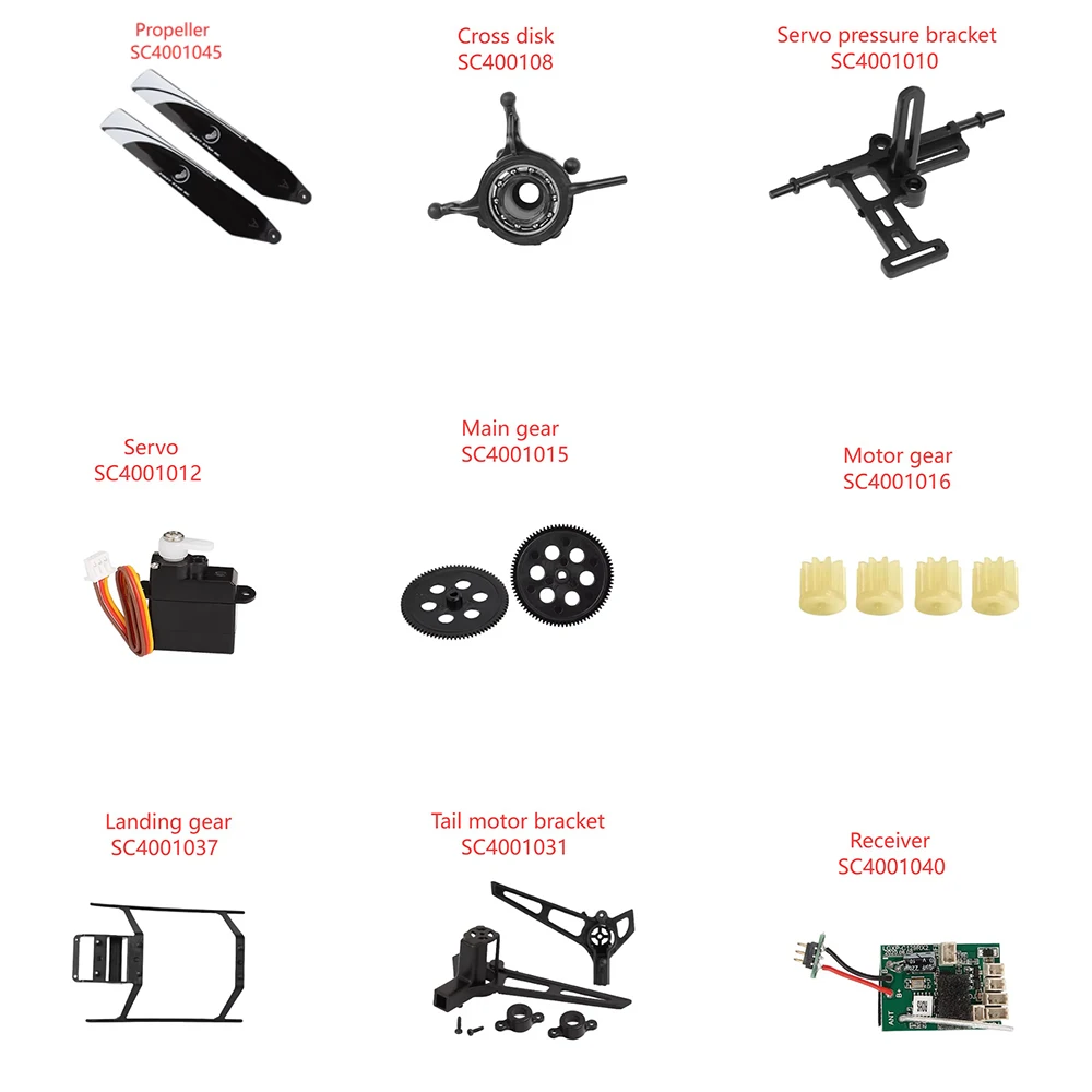 

OMPHOBBY HELI 101 RC Helicopter Parts propeller Cross disc Servo Gear Landing gear Tail motor bracket Receiver