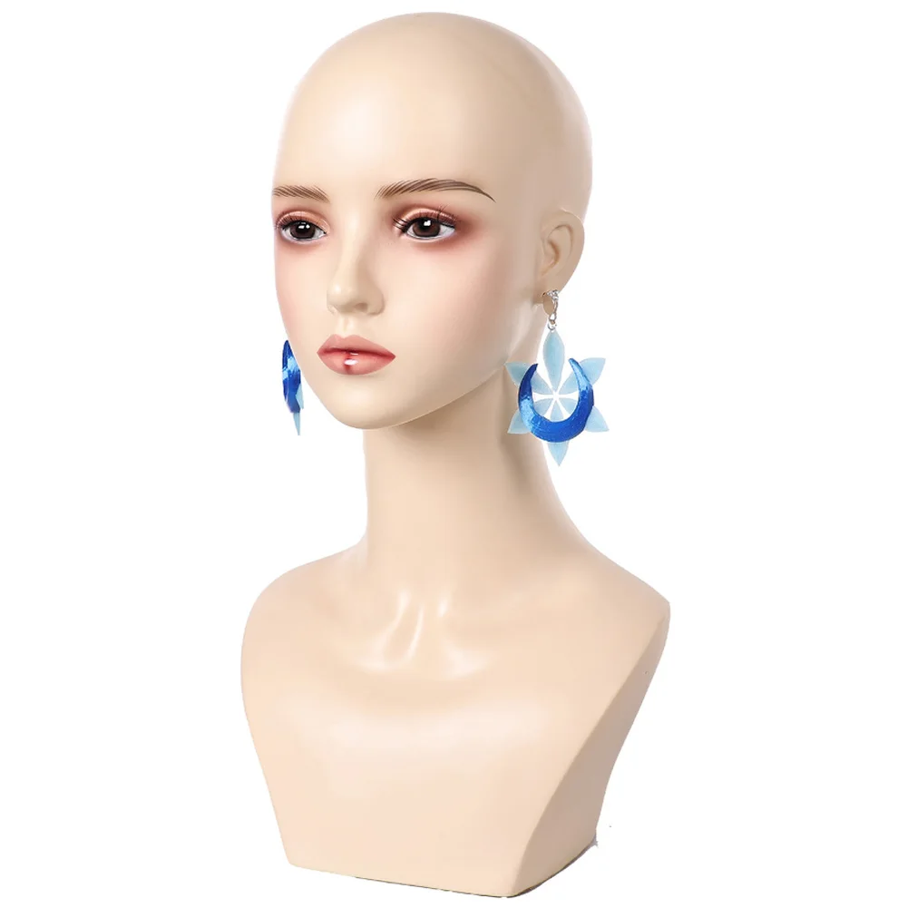 لونا سنو القرط تأثيري حلي الدعائم لعبة منافس لعب الأدوار النساء ندفة الثلج قرط كبس Earpins هالوين كرنفال الدعائم الطرف