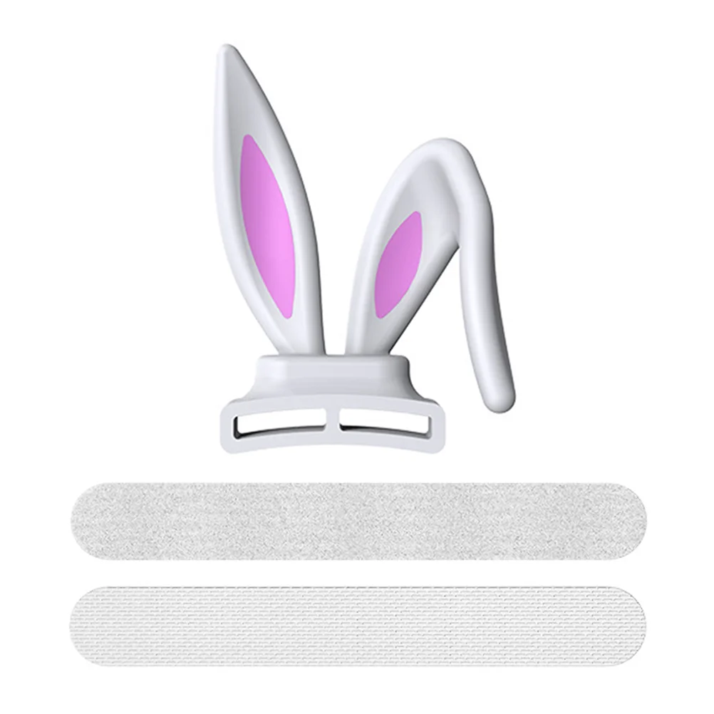 Headset Headphones Props for Party Bunny Ears Gamers Attachment Decorations Rabbit Accessories White Decors Adornments