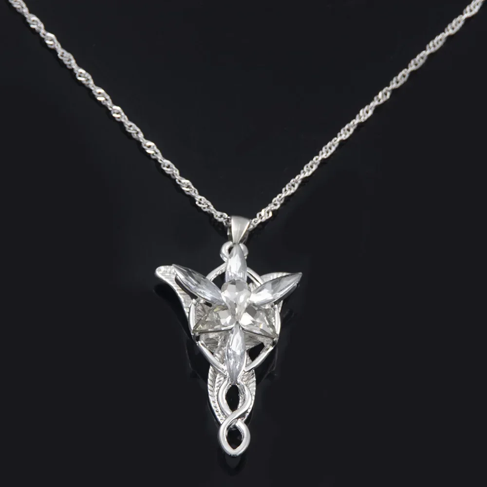 Ювелирные изделия из нержавеющей стали Arwen Evenstar, ожерелье из фильма, серебряный цвет, подвеска с кристаллами, ожерелья для женщин и девочек, вечерние ювелирные изделия, подарок