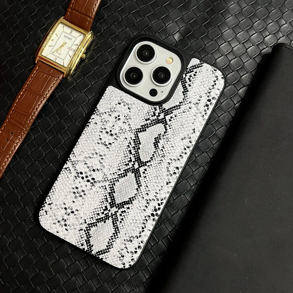 Luxury Leopard Snake Skin Crocodile Phone Case For iPhone 15 14 13 12 11 X XS Max Plus Mini XR Shockproof Back Cover