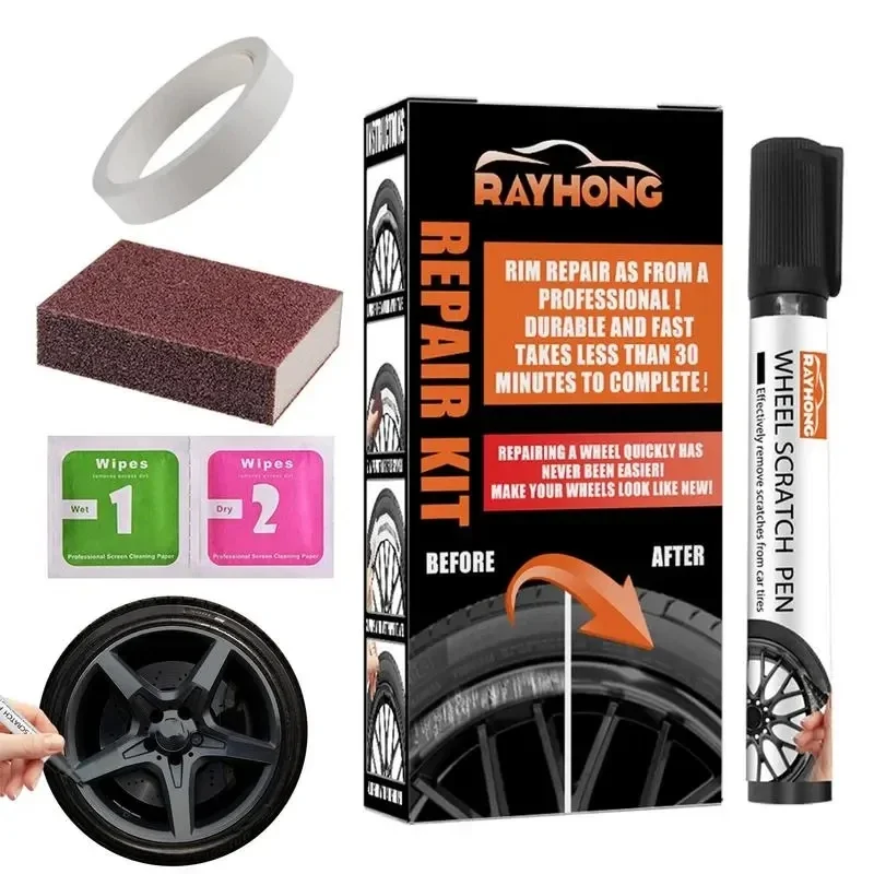 

Black Wheel Scratch Repair Kit Alloy Wheel Hub Scratch Repair Pen Waterproof And Rust Resistant Alloy Wheel Repair Kit