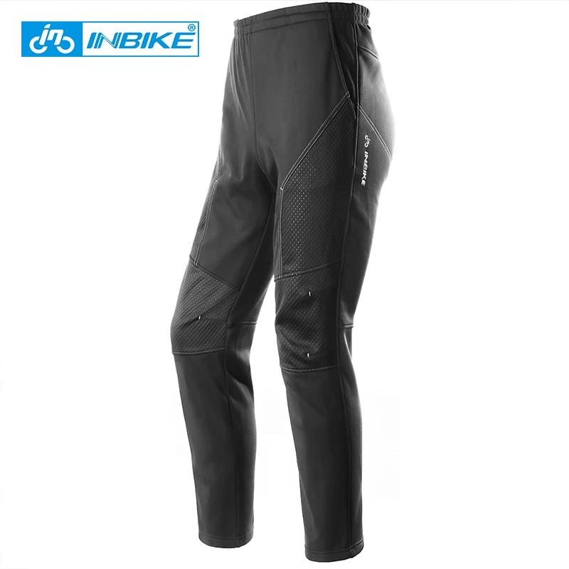 INBIKE Winter Men Cycling Pants Long Bike Pants Waterproof Anti-sweat Breathable Pockets Bicycle Trousers Riding Clothes QG202