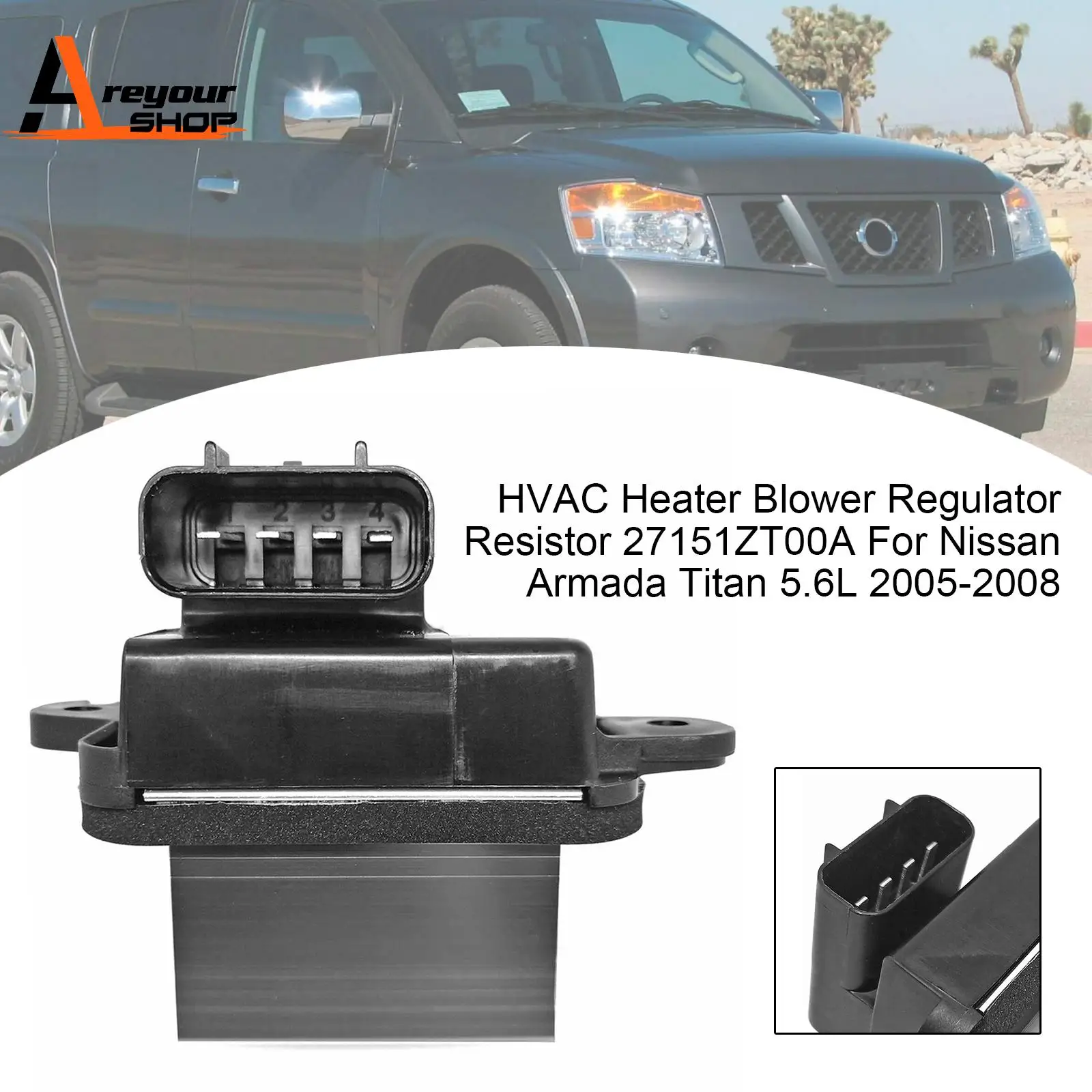 

Резистор регулятора вентилятора нагревателя Areyourshop HVAC 27151ZT00A для Nissan Armada 2005 2006 2007 2008