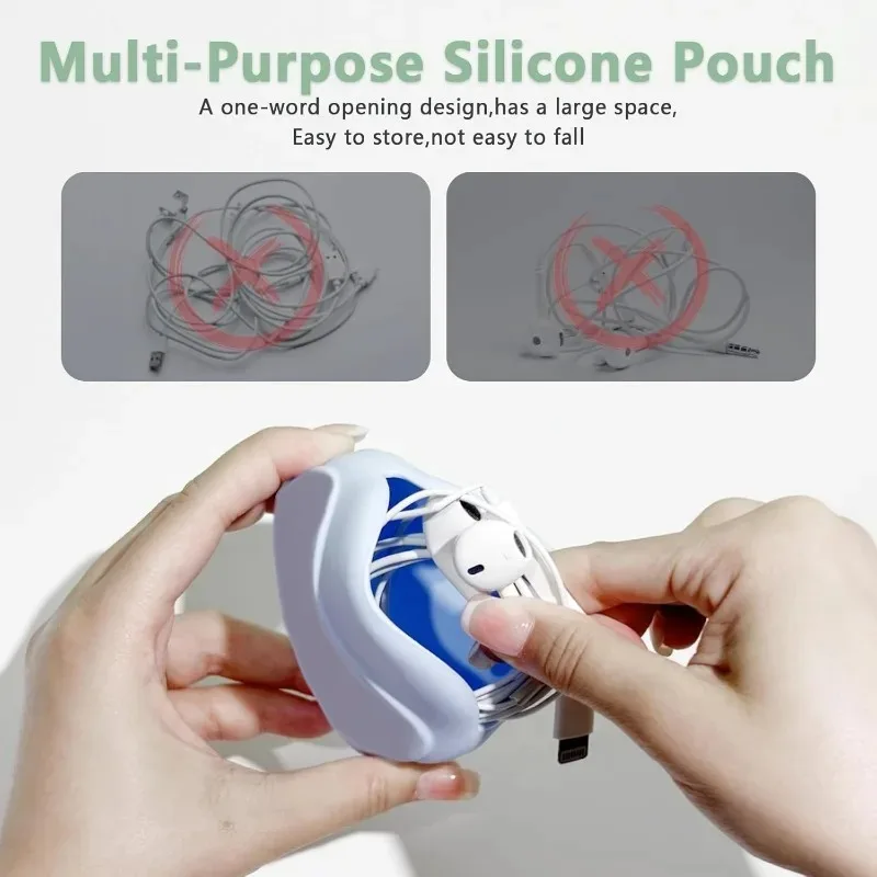 Silikon Kabel Manager Kopfhörer Linie Organizer UDisk Lagerung Mini Lagerung Tasche Tragbare Silikon Fall Daten Linie Management Abdeckung