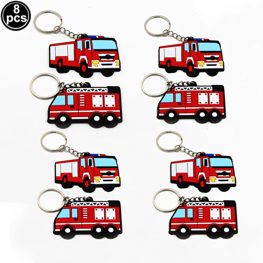 Firefighter Party Supplies Firefighter Slap Bracelets Fire Truck Keychains Kids Toy Stickers Fireman Theme Birthday Party Gifts