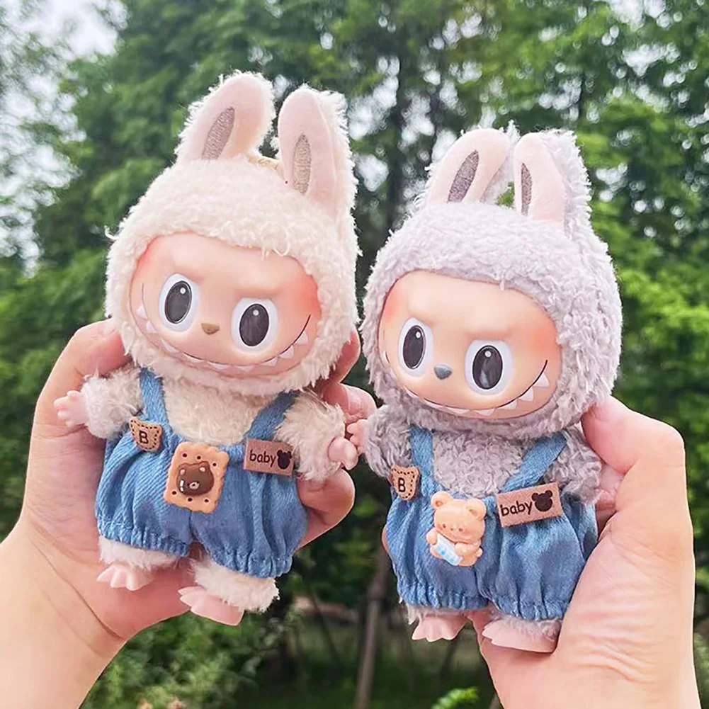 17cm Mini Plush Doll'S Clothes Outfit Accessories For Korea Kpop Exo Labubu I II Idol Dolls sit party overalls Clothing Gift