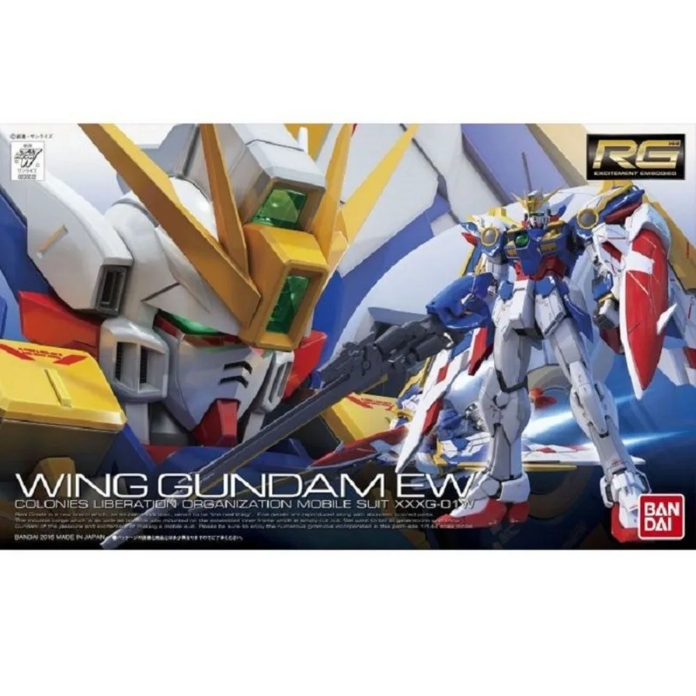 Bandai genuíno asa gundam ew rg anime figura de ação robô periferia colecionável montagem modelo brinquedos ornamentos presente crianças menino