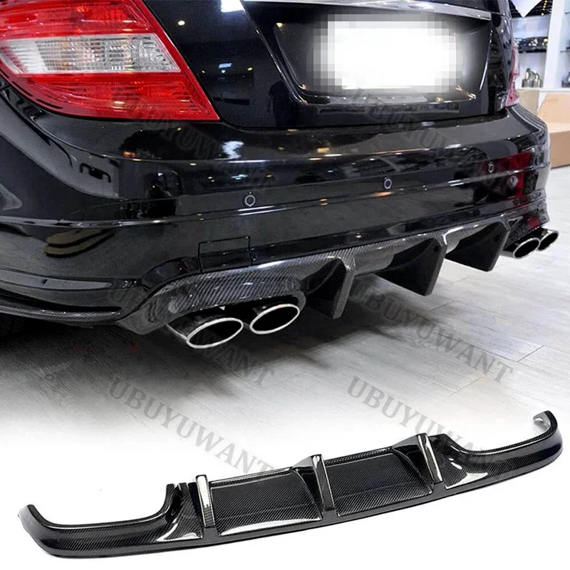 Für Benz-Benz W204 C180K C200 C260 C300 Heckdiffusor Lippe 2004-2013 Kohlefaser Auto Auspuff Splitter Spoiler Platte