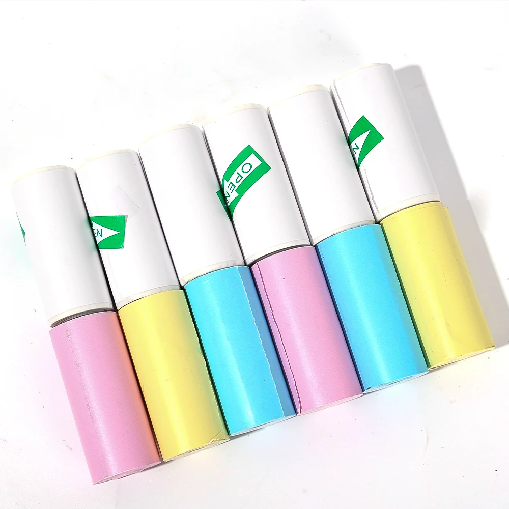 3 Roll Self-adhesive Sticker Colored Thermal Paper for Mini Printer High Definition Printing Paper for Instant Print Camera