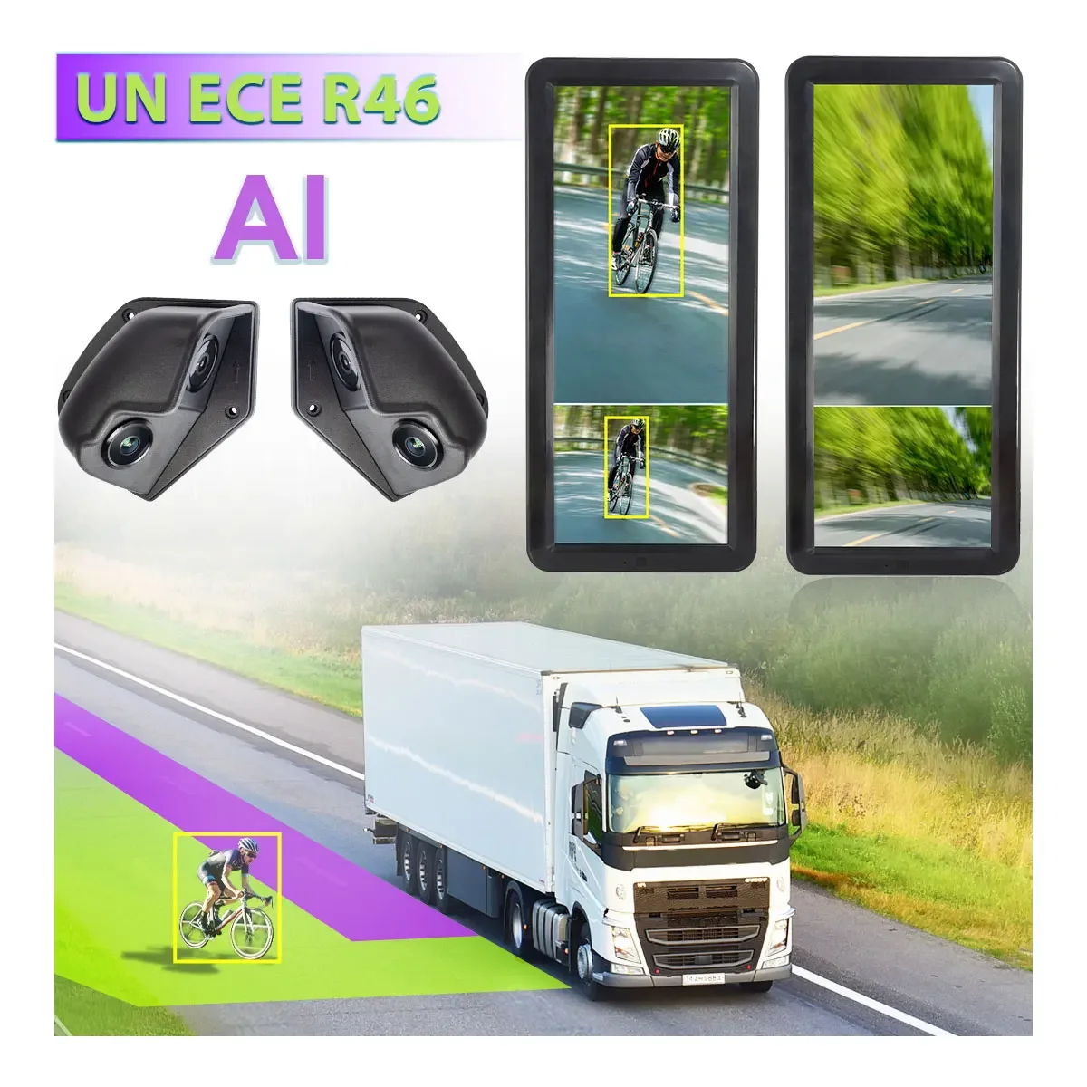 12.3 Inch IPS Backup Rear View Rearview Vehicle Camera Mirror Monitor System for Truck Bus Van RV