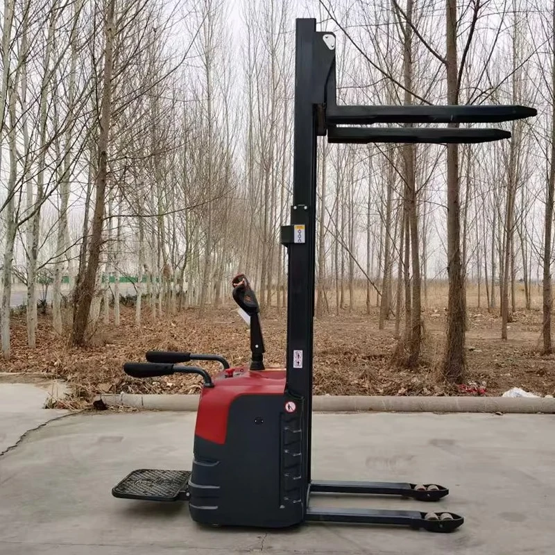 Electric Pallet Stacker Power Self Loading Stacker Forklift Reach  1.5ton 2ton Walkie Stacker