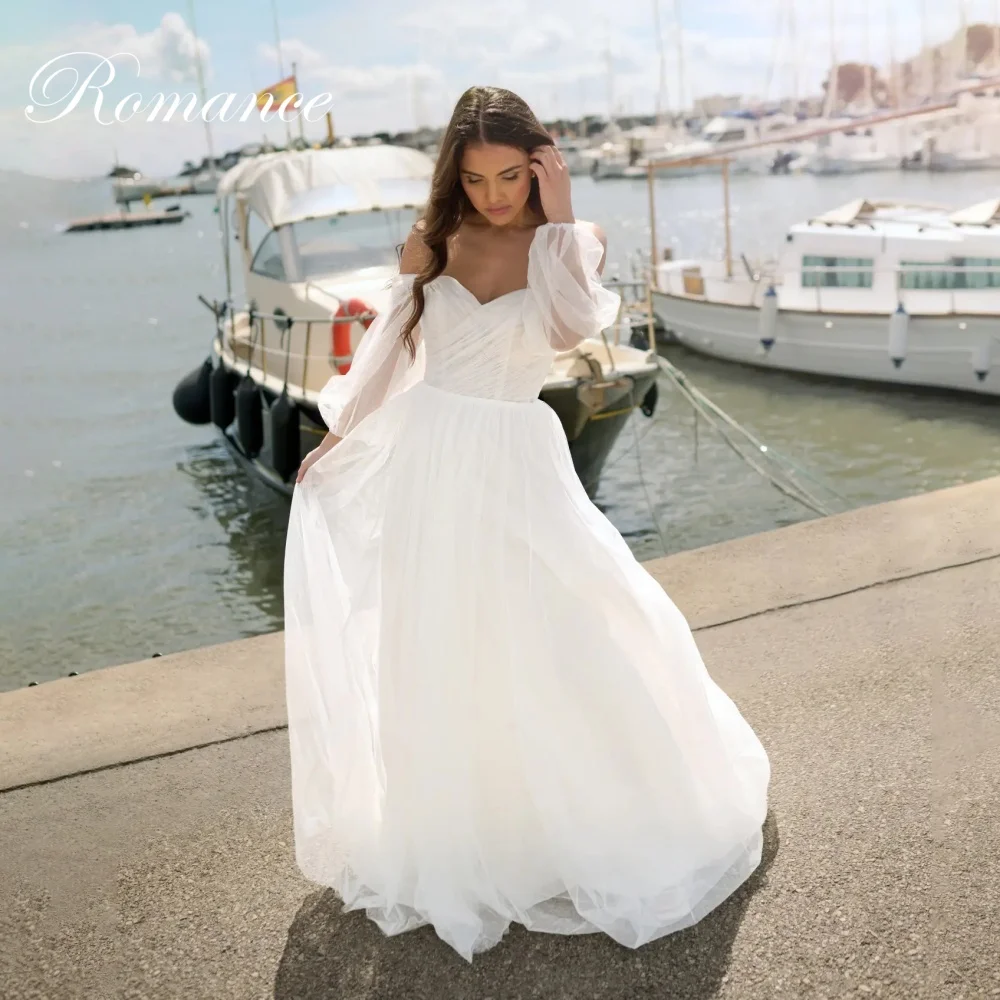 

Simple Pleat A-Line Sweetheart Puff Sleeve Wedding Dress 2026 Off The Shoulder Backless Bridal Gown Vestidos De Novia Customized