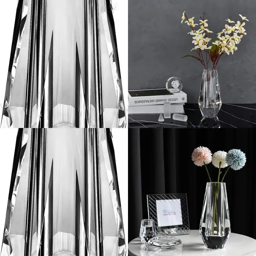 

Contemporary 8.27 Crystal Flower Vase, Lead-Free, European Style, Ideal for Home Decor, Weddings, Gifts