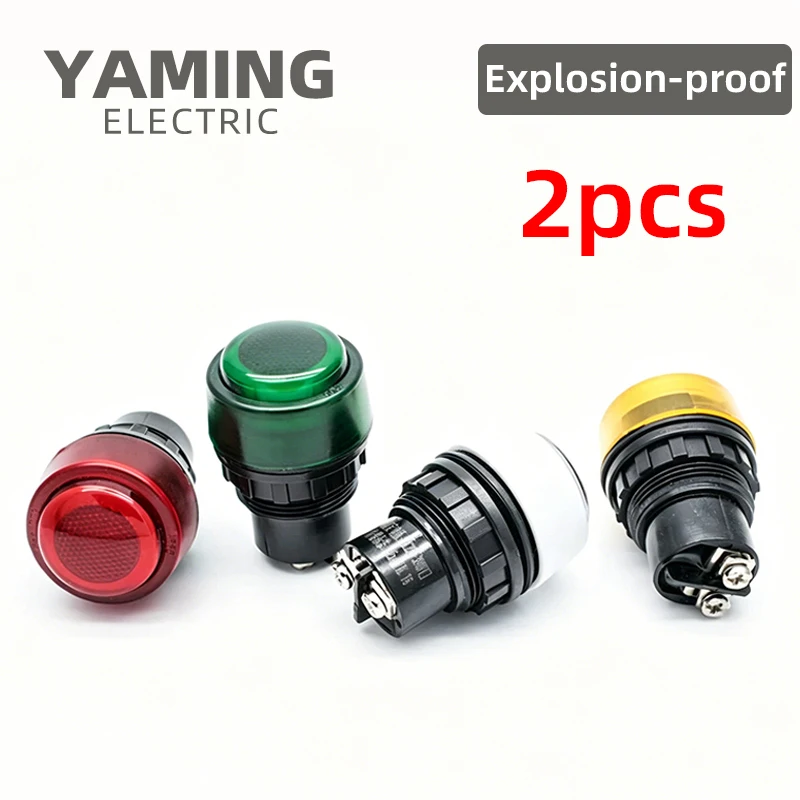 

2pcs EX Explosion-Proof LED Signal Indicator Light 8030 Power Status Lamp For Distribution Cabinet Plastic/Metal