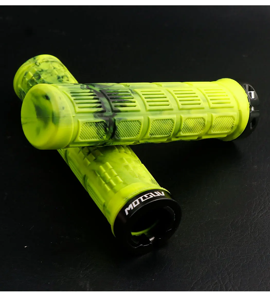 Mountainbike-Lenkergriffe, zweifarbig, Aluminiumlegierung, rutschfestes Gummi, ergonomisches Design für bequemes Radfahren auf der Straße – Detail 16