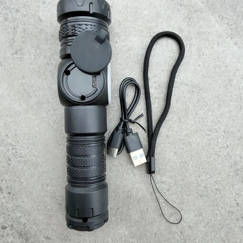 Multi Functional LED Flashlight Rechargeable Searchlight With Side Light Intelligent Screen For Outdoor Survival Repair