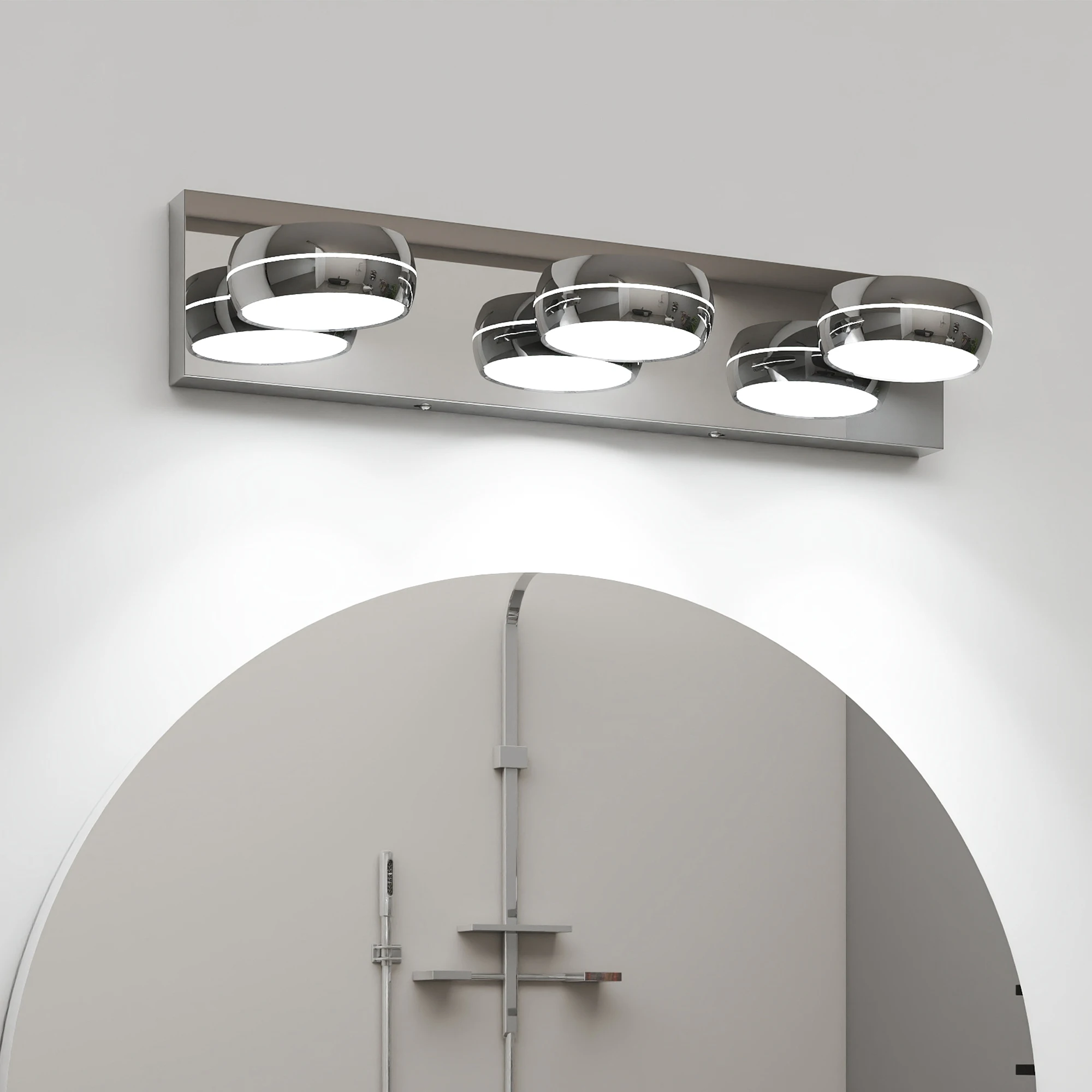 

L002012-W3C Modern Style Mirror Front Light Fixture Can Rotate 180 Degrees, Waterproof and Rust-Proof, Suitable for Bathroom Vanity, Led Light Source, Dimmable, Simple Design, Electrical Safety Certified