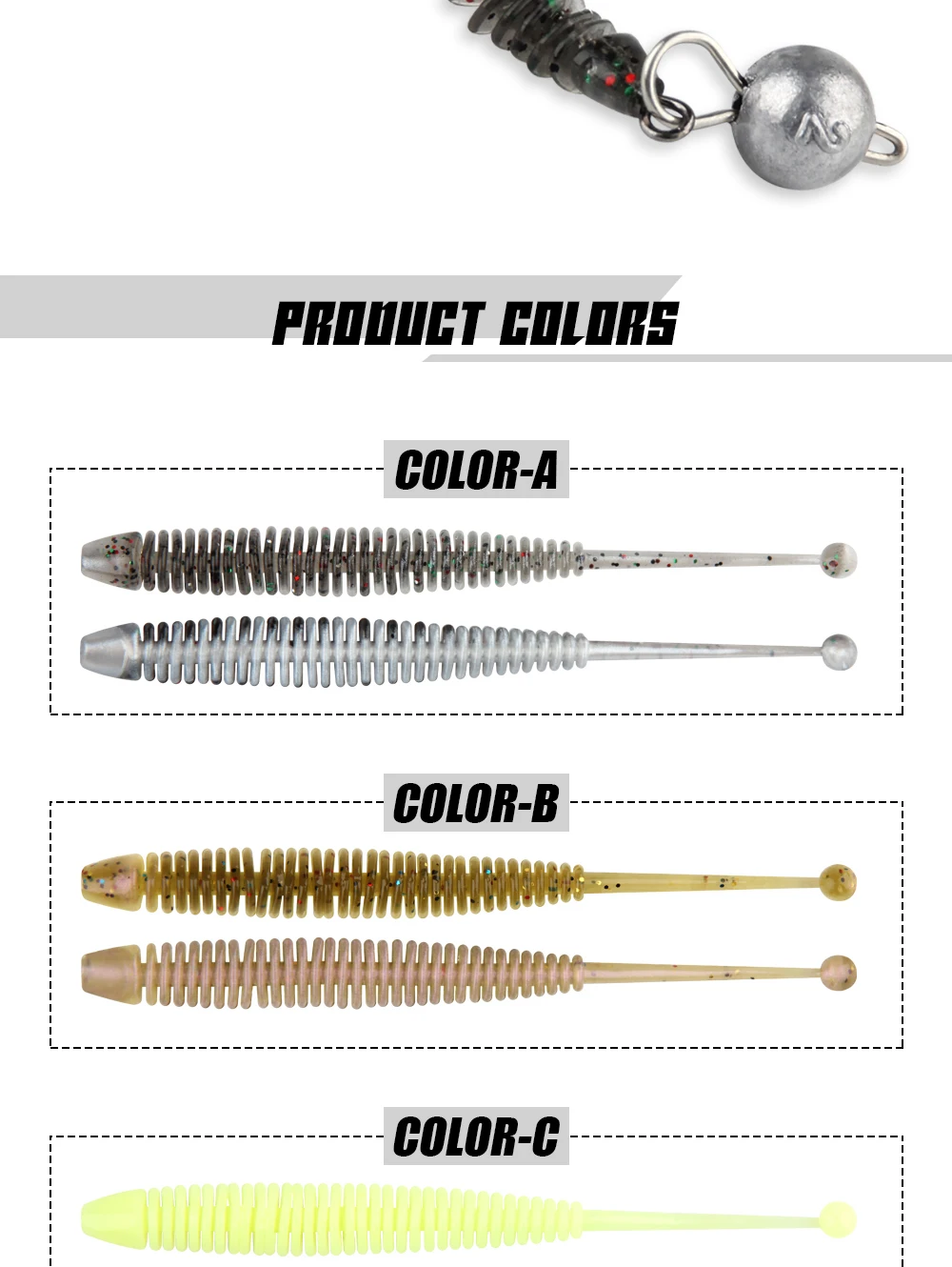 Spinpoler Weiche Köder Angeln Köder Shad Stick Wurm Meer Bass Gefälschte Regenwurm Künstliche Forelle Bass Drop Shot Barsch Leurre 10 teile/paket – Detail 5