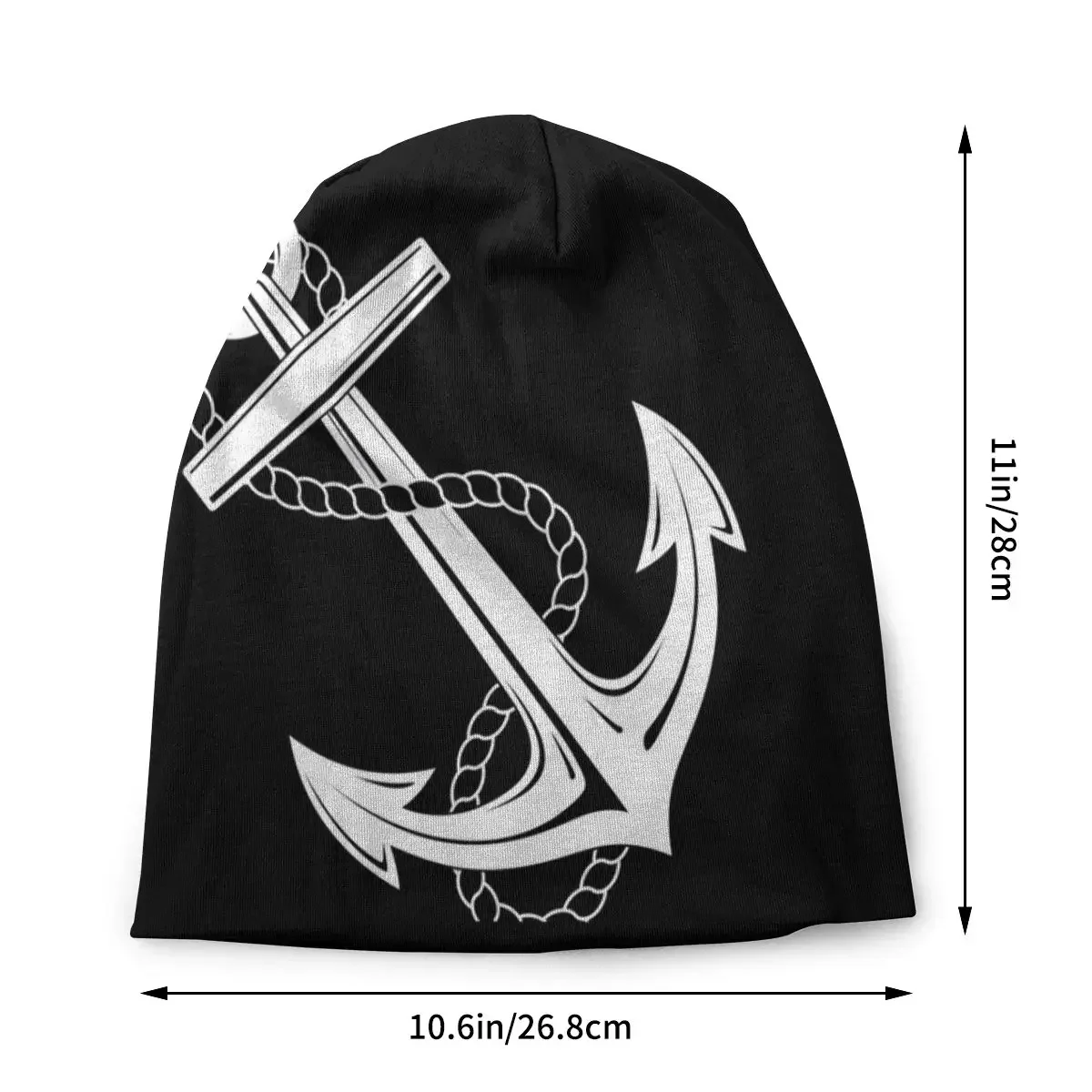 Anchor Nautical White Navy Bonnet Homme Street Knitted Hat For Women Men Warm Winter Beanies Caps