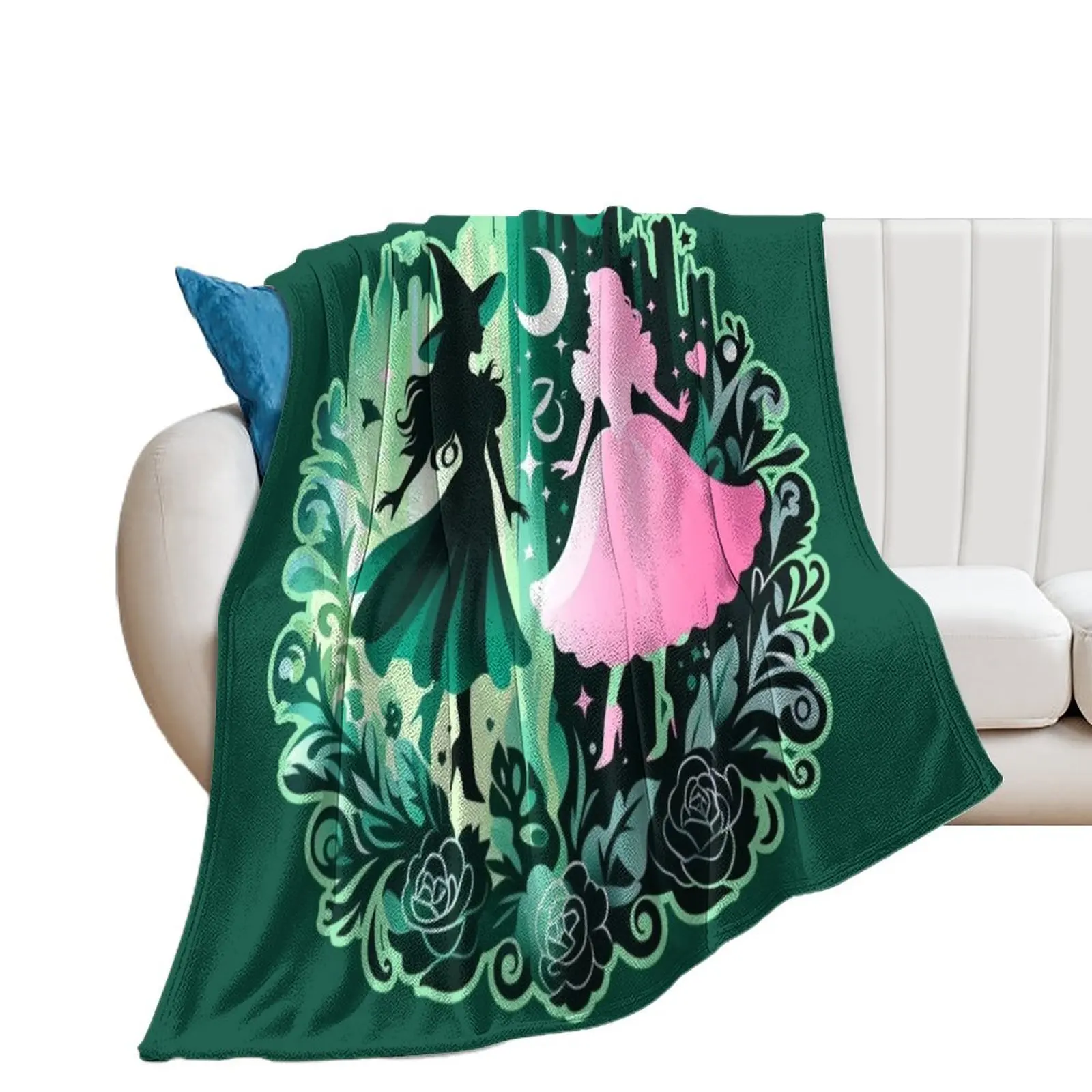 

Elphaba & Glinda Wicked the Musical Throw Blanket Decorative Sofa Blankets For Sofas Blankets