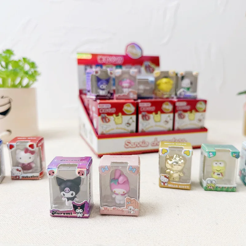 12 pçs novo dos desenhos animados olá kitty figura de ação modelo bonito kuromi modelo colecionável brinquedo decoração do quarto ornamento desktop brinquedos presentes