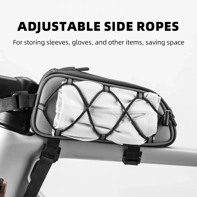 ROCKBROS Bicycle Bag 0.9L Capacity Road Top Tube Bike Bag Beam Pack  Polyester Front Storage Cycling Bags Accessories