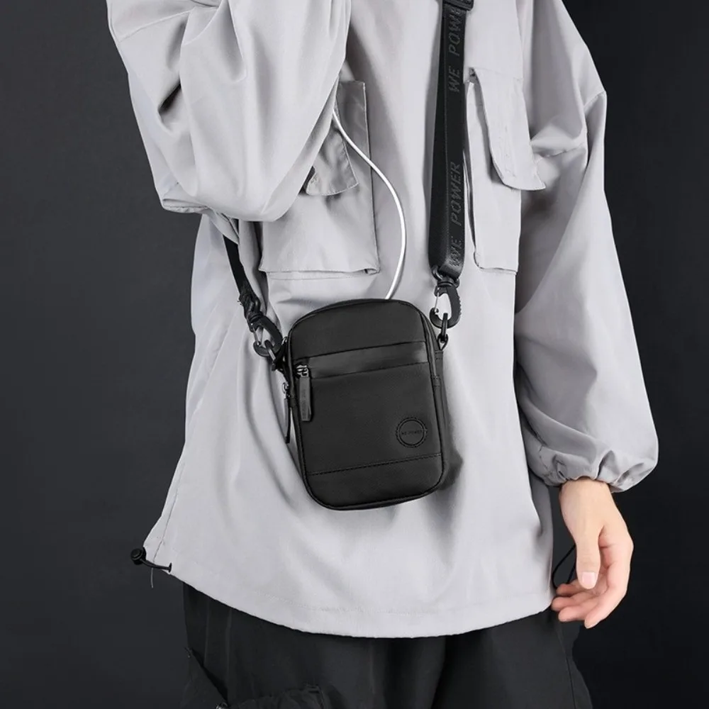 

Casual Square Men Crossbody Bag Solid Color Single Shoulder Men Chest Bag Anti Splash Multi-Pockets Nylon Fanny Pack Outdoor
