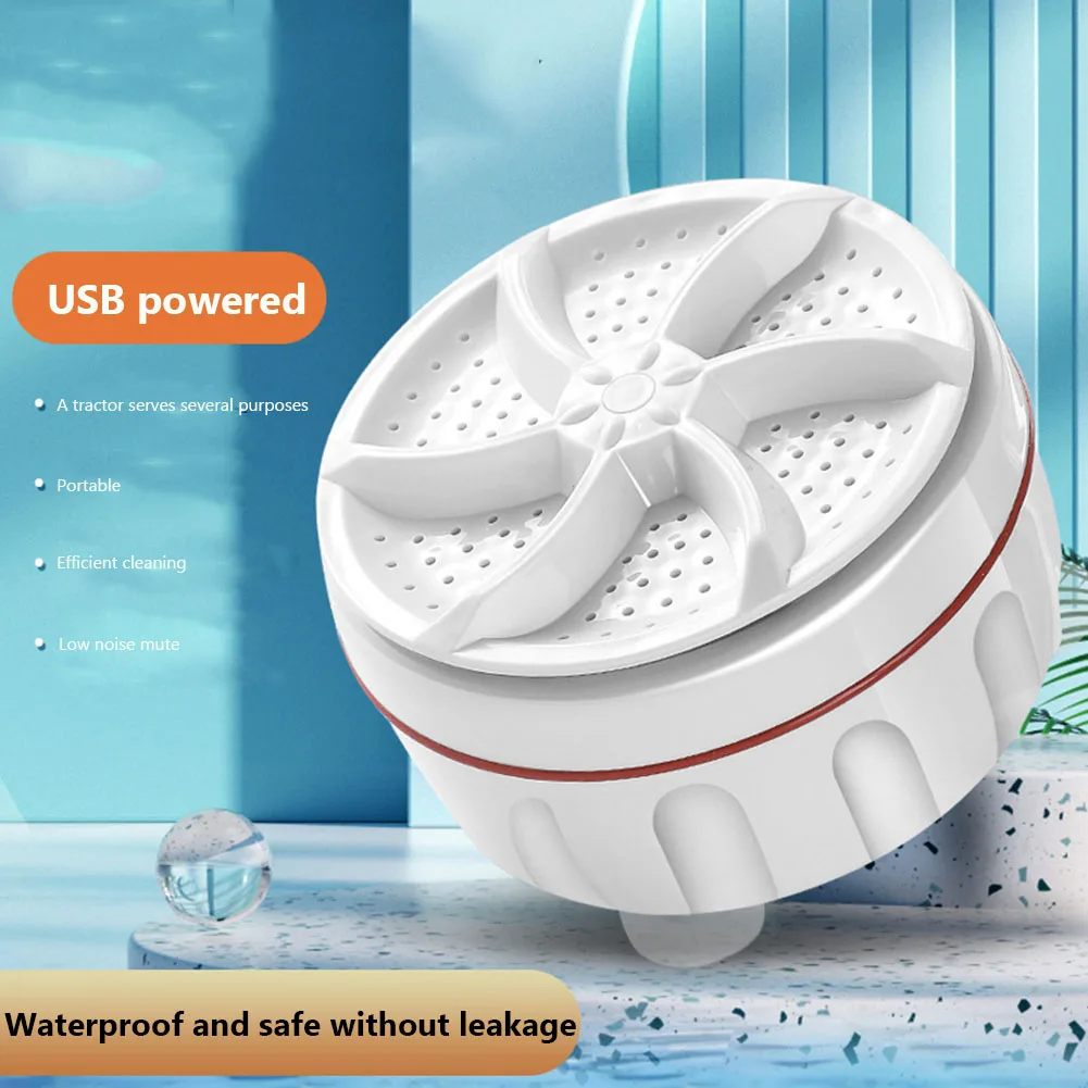 USB Travel Washer Washing Air Bubble Machine Ultrasonic Rotating Turbine Washing Machine for Socks Underwear Wash Dishes