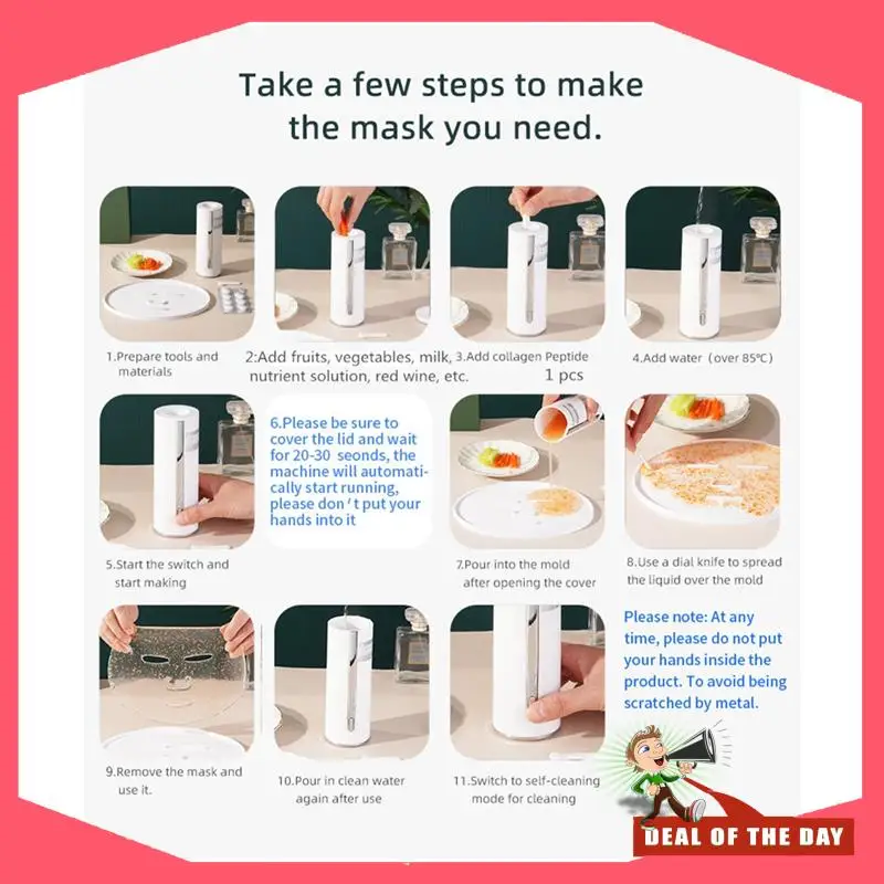Máquina de máscara de frutas e vegetais, entrega em 24 horas, inteligente, caseira, colágeno vegetal natural, máscara de frutas, spa facial, beleza i