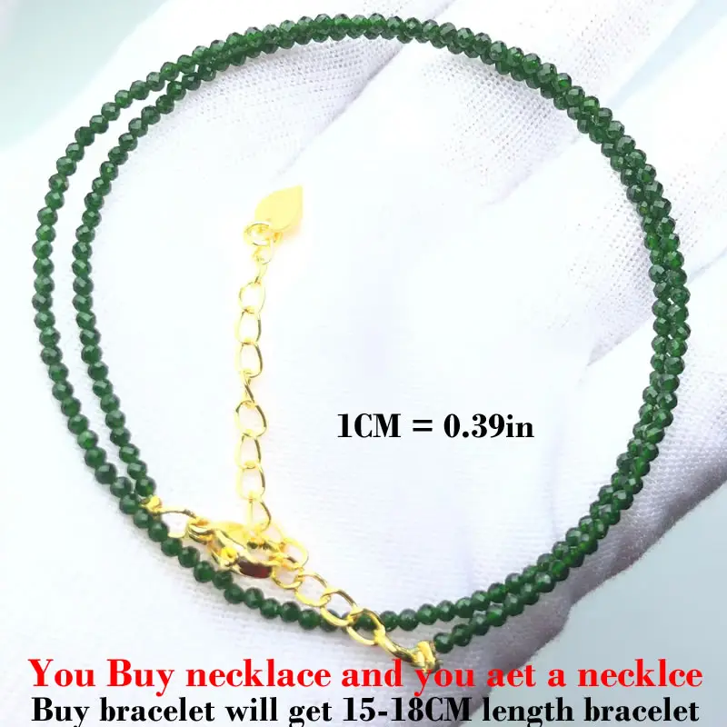 HOT Naturstein 2mm Facettierte Perlen Halskette Kristall Quarz Granat Achat Perlenketten Mode Einfacher Schmuck für Männer und Frauen Geschenke – Detail 13