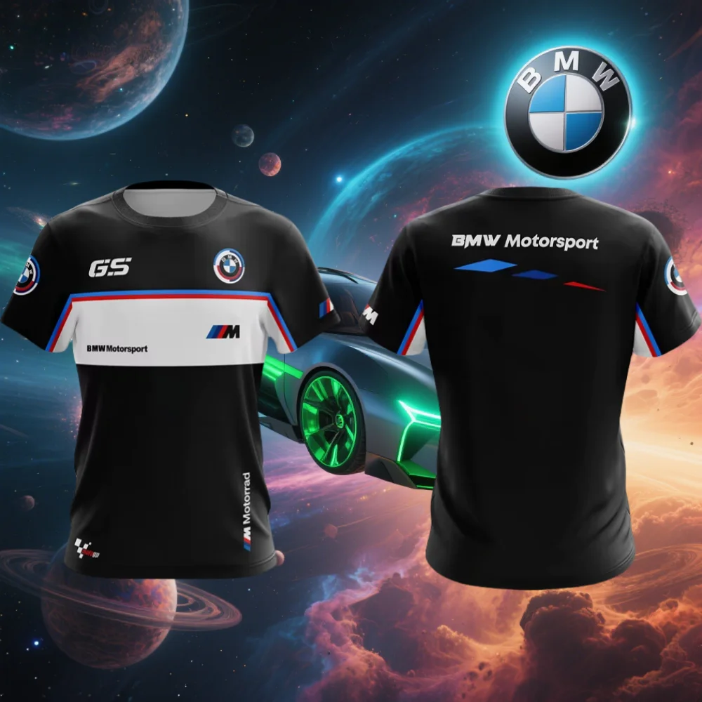 

2025 Summer BMW Men's Brand Quick-drying T-shirt Short-sleeved Motorcycle Racing New Comfortable Casual Loose Fashion Breathable