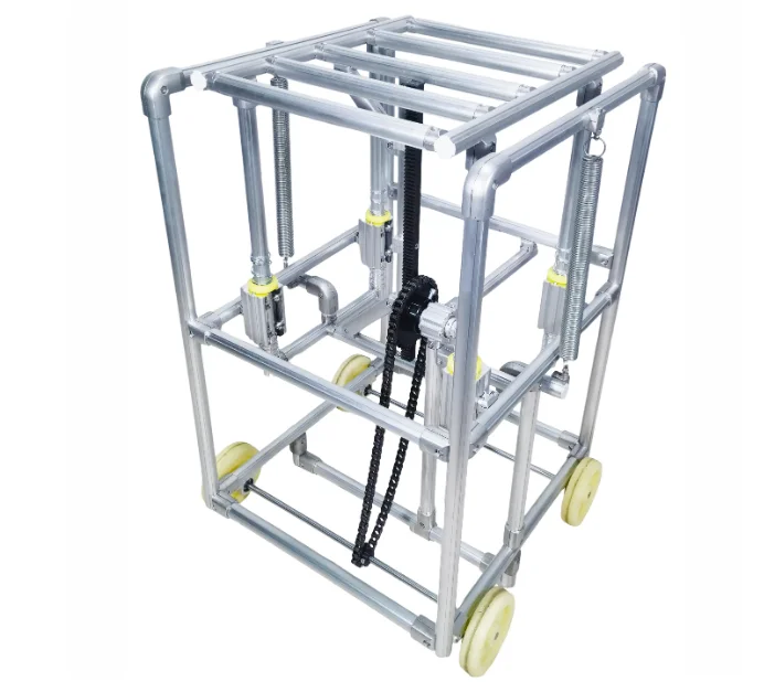 Low-Cost Automation Unpowered Gravity Shuttle Cart, Automatic Feeding Trolley for Assembly & Production Lines