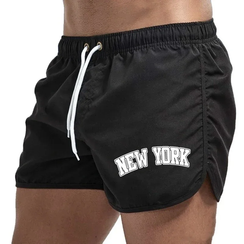 

Fashion Summer Swimming Men's Shorts 2026 Beach Trunks Swim Gym Pants Quick Drying Homme Surf Ventilate Drawstring Casual Daily