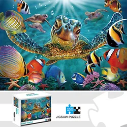 1000 Pieces Ocean Giant Turtle Jigsaw Puzzle Home Decor Adults Puzzle Games Family Fun Floor Puzzles Educational Toys for Kids