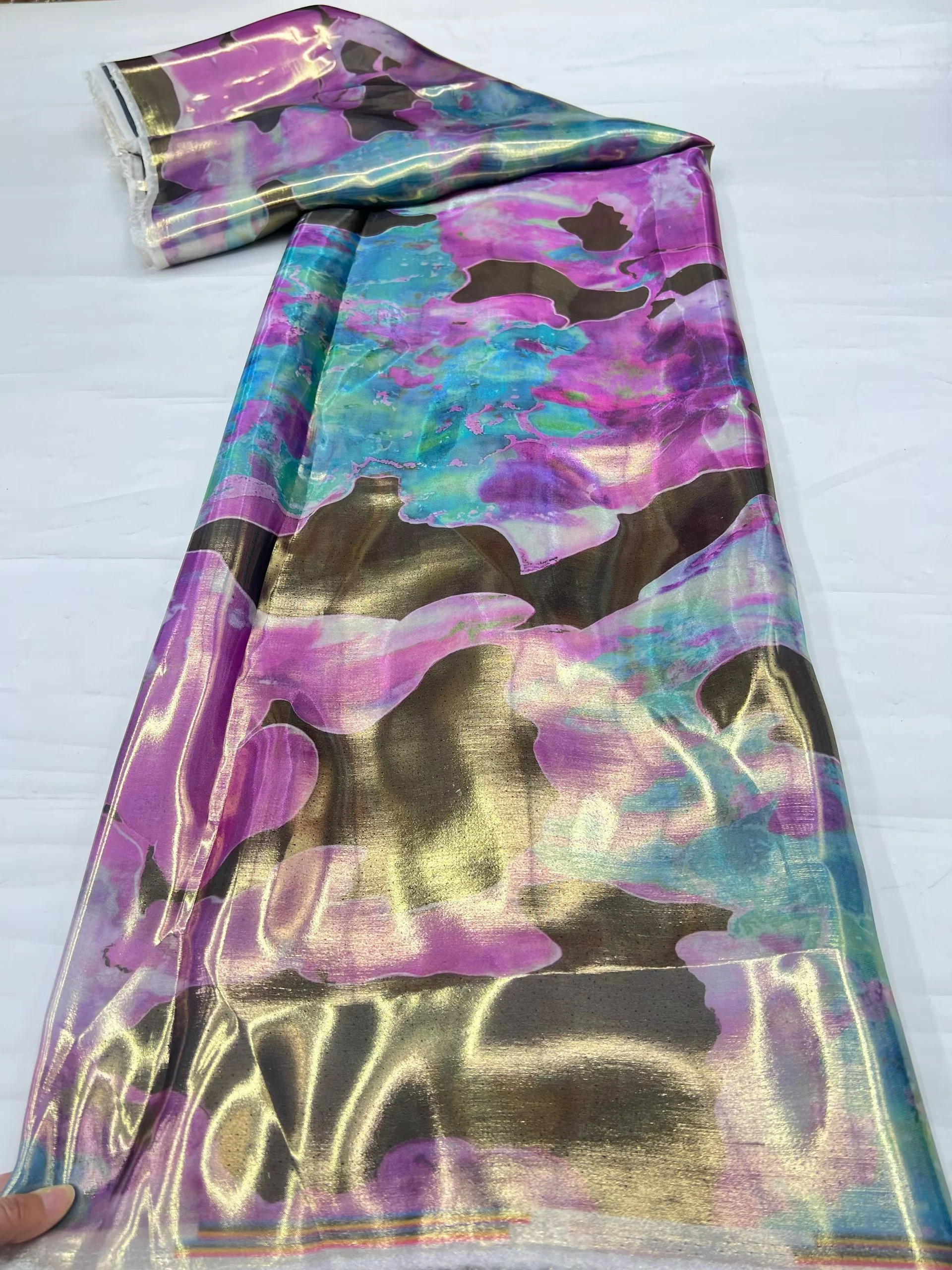 African Brocade Lace Fabric Nigerian Jacquard Organza Evening Prom Dress Material for Women Latest Style