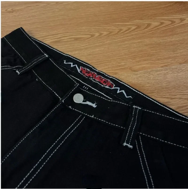 Y2K New Wexwear Trendy Brand Vintage Baggy Jeans short pants Men Harajuku Punk Hip Hop High Waist Jeans Streetwear Cargo Pants