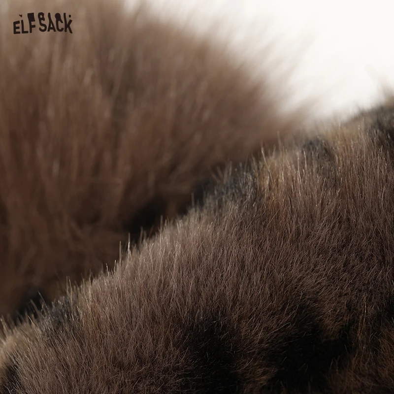 Elfsack 2025 صيف الوافدين الجدد ليوبارد طباعة آذان الدب أفخم سميكة قبعة تدفئة للنساء