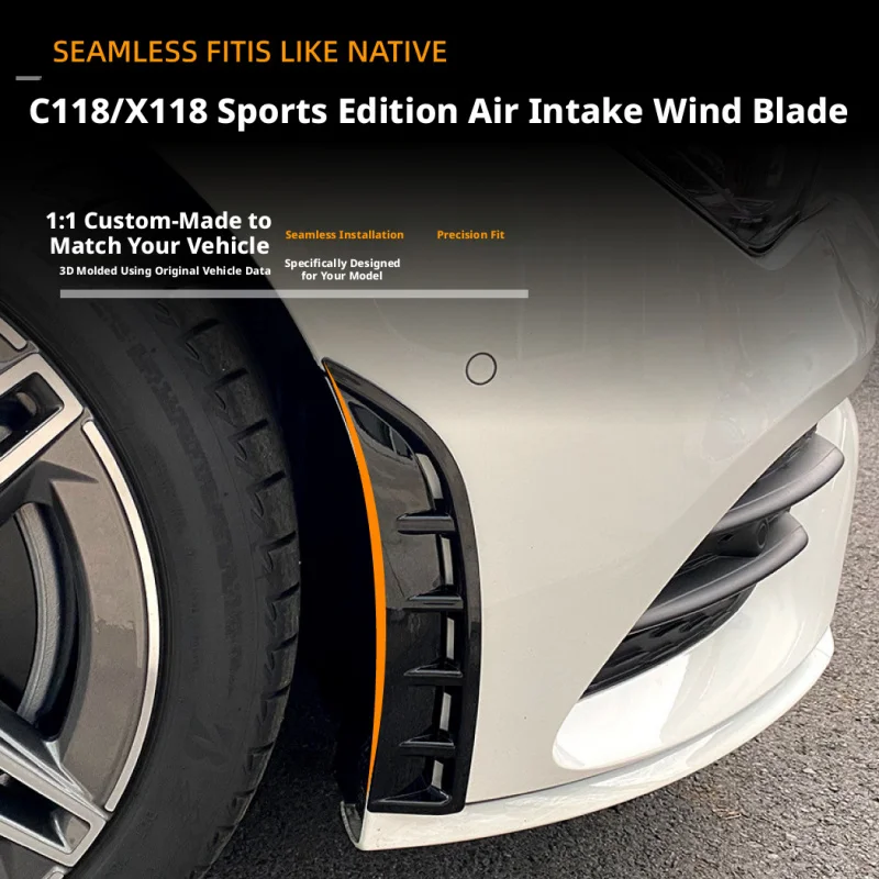 Carbon Fiber Texture Air Intake Scoop Lip Spoiler Trim for Mercedes-Benz CLA Class C118 CLA180 CLA200 2020-2023