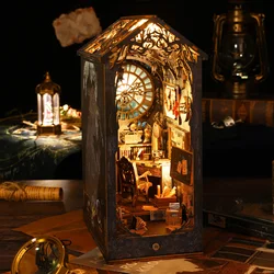 New DIY Book Nook Kit 3D Wooden Bookshelf Miniature Building Kits Home Decor Creative Model for Adults Halloween Christmas Gifts