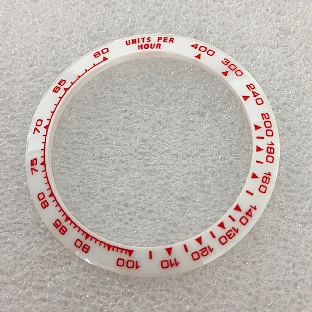 

31.5-39.3mm White Ceramic Colorful Units Per Hour 60-400 Bezel for Vk63 Diving Mod Watch Replacement Universal Accessory