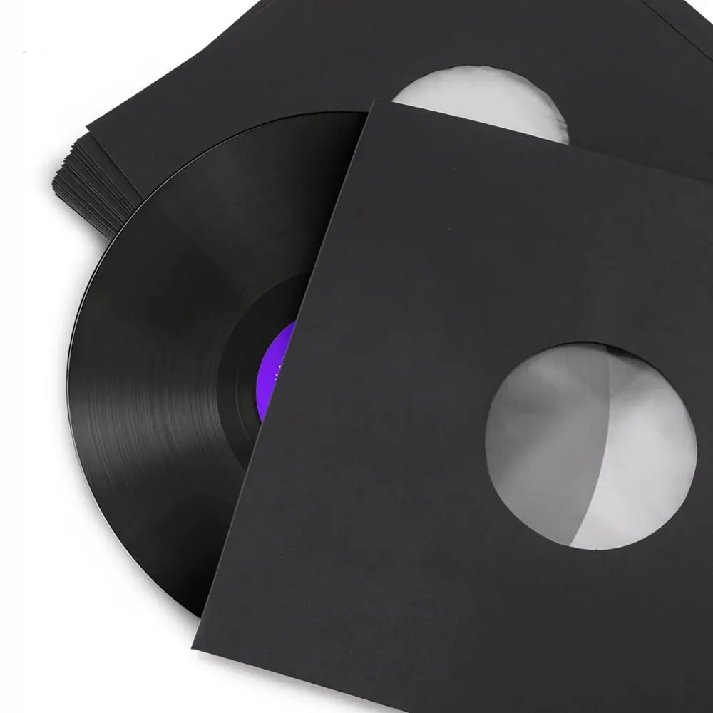 New 7/10/12 Inch Vinyl Record Storage Sleeves Black With Poly-lined Kraft Paper Bags Anti-static Inner Sleeves Protector