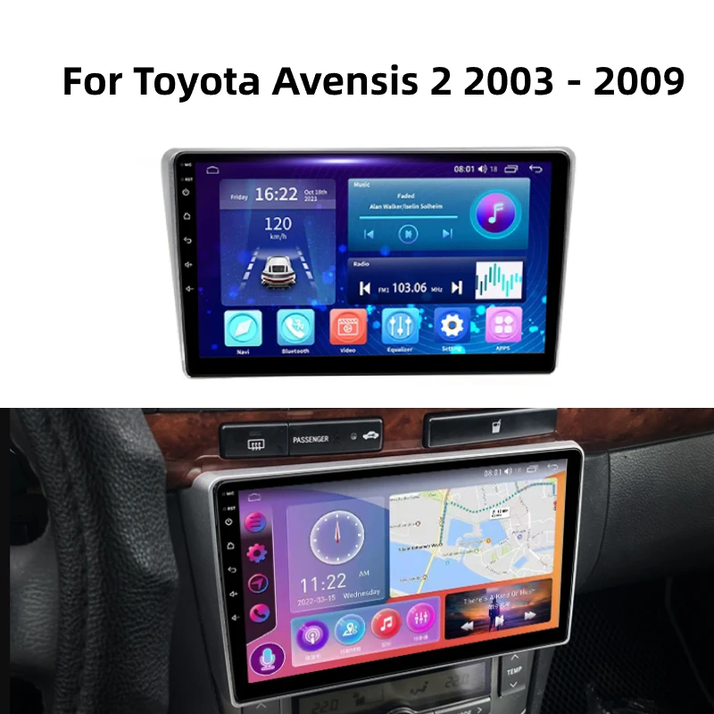 

Car Radio Multimedia Video Player for Toyota Avensis T250 2 II 2003-2009 GPS Carplay Android 12 Autoradio 2K QLED Head Unit