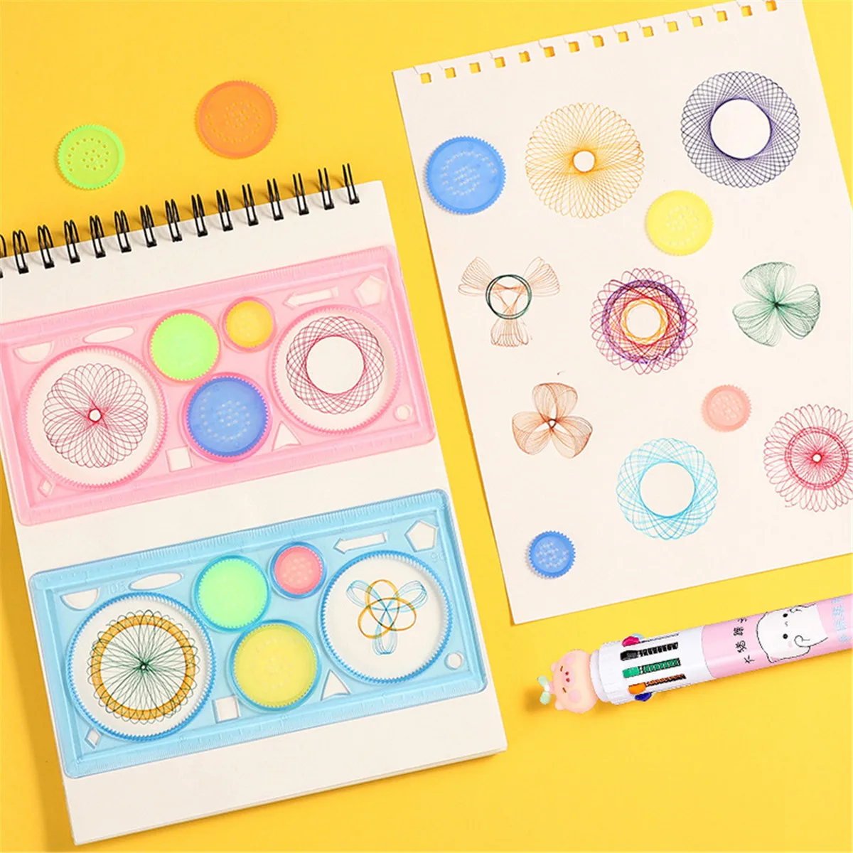 Spirograph Ruler Magic Ruler Set Geometry Spiral Drawing Template Creative Art Craft Interlocking Gears Wheels Kids Painting Toy