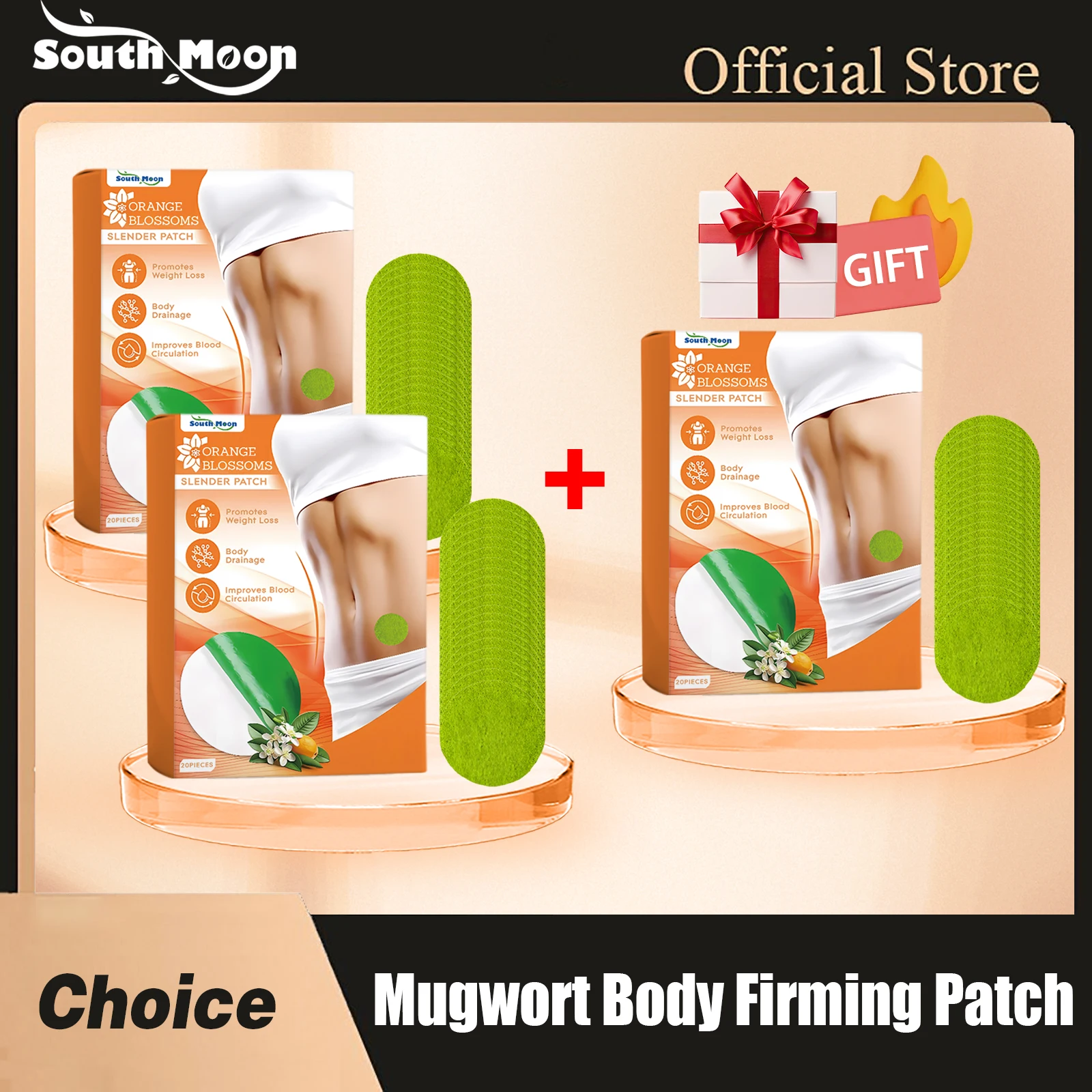 

South Moon Mugwort Body Firming Patch Losing Weight Muscles Anti Cellulite Tightening Skin for Women Man Belly Shaping Patches