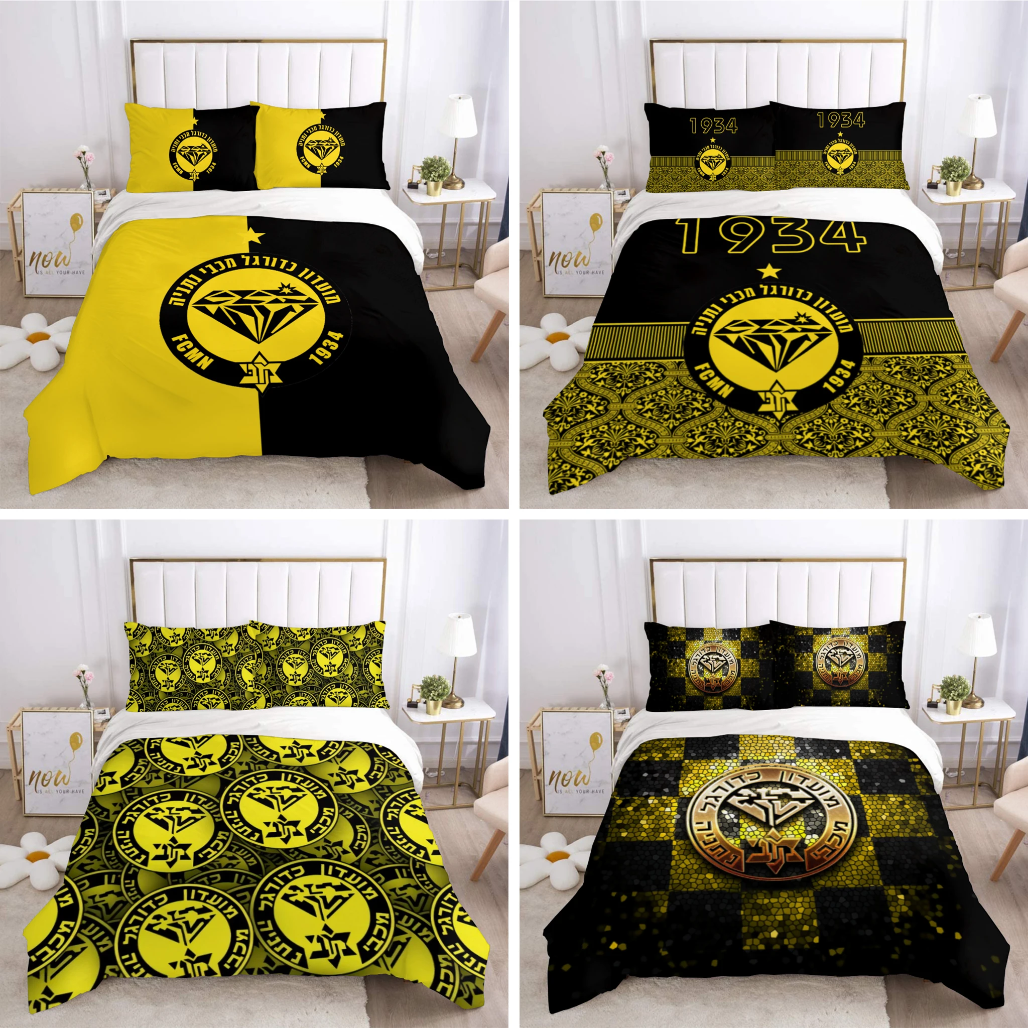 3D Printed Maccabi Netanya Bedding Set Duvet Cover Bedroom Comforter Single Twin King ​Size Quilt Cover Home Textile 2/3PCS