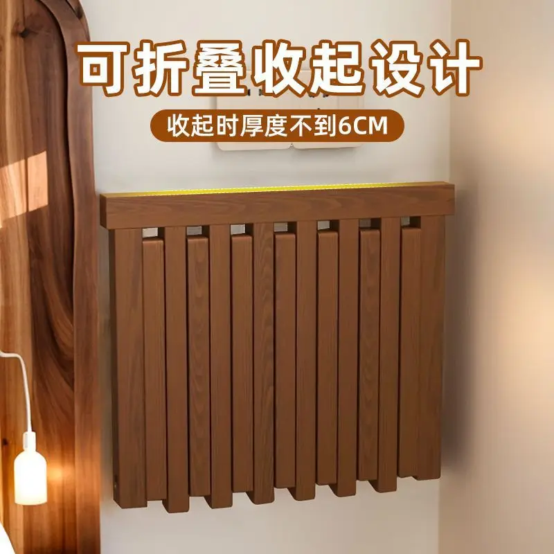 Foldable wall-mounted, creative bedside frame, bedroom can be put away space-saving ultra-narrow bedside table