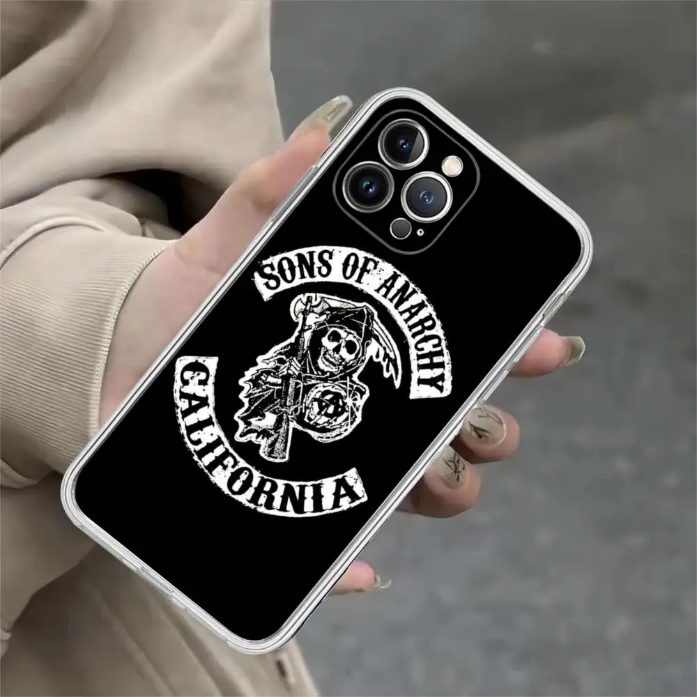 American TV Sons of Anarchy Phone Case For iPhone 15 14 11 12 13 Mini Pro XS Max Cover 6 7 8 Plus X XR SE 2020 Funda Shell